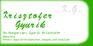 krisztofer gyurik business card